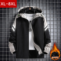 Even hat jacket mens jacket spring autumn season Gats up overweight overweight son fattening loose trend cards casual blouses