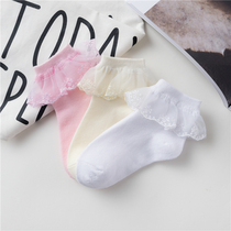 Girls lace socks childrens socks spring and autumn baby Princess socks white socks big children dance socks autumn