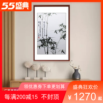 New Chinese Xuan Guan Decoration Painting Handmade Embroidery Painting Zheng Board Bridge Bamboo Hanging Paintings Into Doorman Hallway Hallway Stairs
