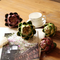 Artichoke fruit living room simulation flower decoration flower pineapple head feel fleshy green plant potted simple crafts ornaments