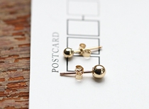 American 14K gold bean stud earrings ball ball earrings earplugs DIY earrings earplugs accessories