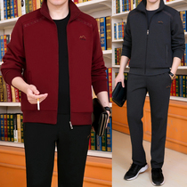 2022 Spring Autumn Season New Middle Aged Sports Suit Mens Loose Dad Sweatshirt Three Sets Grandparents Casual Wear