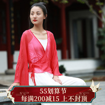 Summer yarn-Chinese style Chinese style Chinese style tea suit Zen costume Zen Dance Costume Spring Summer Converse Large Sleeve Blouse Jacket