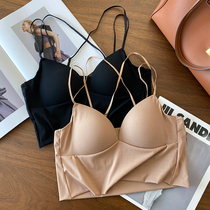 High-end high-value cabinet 800 spring and summer thin beauty back deep V triangle cup bra camisole chest-wrapped underwear