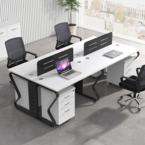 Office tables Simply modern office furniture black and white workplace Shenzhen staff desk and chair combination