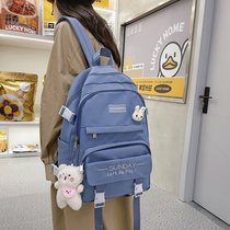 ins cute large capacity bag girl first high school college student hit color double shoulder bag Korean version original juku ulzzang backpack