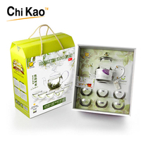 Chigao tea set suit complete set of tea set utilita tea with tea pot tea cup tea maker Four-in-one gift box for home