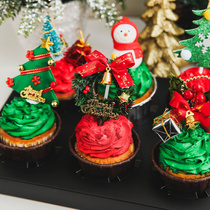 Christmas cupcake decoration plug-in maphan Cup insert elk Old Man gift snowman dress decoration