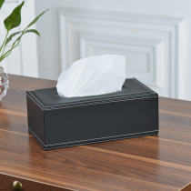 Yapin black leather tissue box napkin drawing paper box European creative household goods