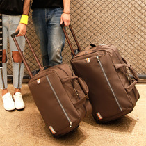 2021 new travel trolley bag Korean version of large capacity folding trolley box boarding Hand bag waiting for delivery female luggage bag