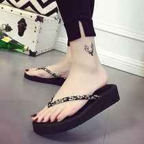 2021 summer womens slope with new fashion wild wear black slope and herringbone womens slippers