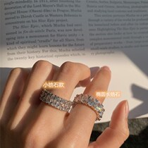 Niche design Rhinestone ring European and American minimalist exquisite full diamond gold-plated ring female super flash ins Joker food ring