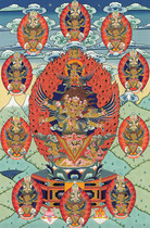 Yongzhong original teaching Thangka Puba original teaching High-definition printing Brocade satin mounting This teaching Thangka