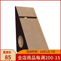 Cool triangle cat scratch board corrugated paper upright against the wall slope Bell grinding claw cat toy cat bed