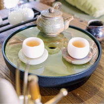 Jade tea tray Household Kung Fu tea small tea set tray Simple tea ceremony tea sea storage type Japanese dry tea table