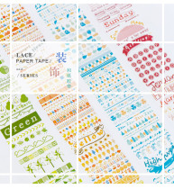 Creative Cute Cartoon and Paper Sticker Teenage Hearts Colorful words Weather Sub-cut Line Handbooks cute Sub-cut Line and