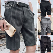 Fugui Bird Summer Suit Shorts Beach Pants Men 2021 New Korean version Trend Business Mens striped 50% pants