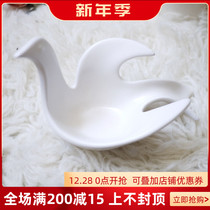 W1962 export USA JA and partylite cooperation white matte peace dove candle holder decorative ornaments