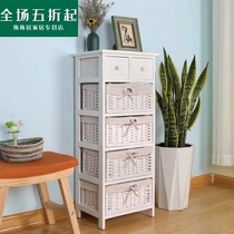 Tanyard solid wood rattan choreography bed head cabinet bedroom containing cabinet small family type minimalist living-room bucket closet toilet cabinet corner cabinet