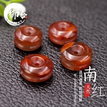 Natural Sichuan South Red Manau Ice floating red wheel Pearl back Cloud Star moon Bodhi Hand string pulley beads hang pendant Seiko