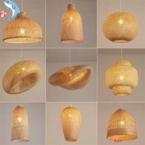 Bamboo chandelier Tea House Antique Japanese Grass Weaving Restaurant Creative Homestay New Chinese Tea Room Retro Zen Hotel