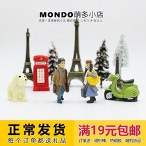 Paris Tower Eiffel ornaments mini model to go left to the right couple doll Tanabata scene materials