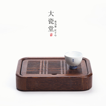Big porcelain hall chicken wing Wood tea tray kung fu tea set water small tea table tray water storage solid wood Black sandalwood Tea Sea