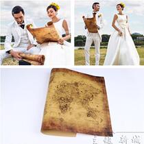 Photo studio wedding photography props Photo props Retro map Kraft paper newspaper poster