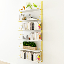 Nordic wall Wrought iron shelf Wall-mounted gold decorative frame Creative display frame Simple wall-mounted bookshelf partition frame