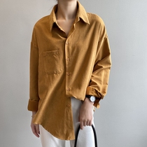 Cold wind loose shirt womens design sense niche stacked French temperament Wild long-sleeved shirt casual shirt spring