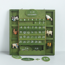  zakka creative wooden perpetual calendar calendar decoration Retro wall calendar Home date decoration decoration