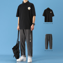 Small Daisy Polo Shirt Fashion Men T-Shirt Short Sleeves Ins Tide Cards Half Sleeves Clothes Summer Trendnet Red Suit