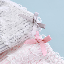 Sha Le female Modal lace briefs summer thin cotton double-layer high waist waist waist lift hip