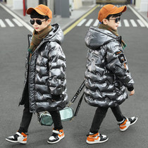 Broken Code Welfare Boy Winter Cotton Suit 2021 New Free Wash Down Cotton Clothing Bright Face Child Foreign Air Big Child Plus