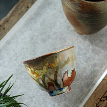Delusion) Japanese Shino-yaki Jingdezhen hand-painted master single cup fire Cloud Handmade Kung Fu tea cup Tea cup