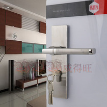 Modern simple silent 304 stainless steel wooden door lock Bedroom door lock Indoor lock Bathroom lock