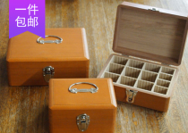 ●JY groceries●Domestic spot Japan Matsunoya hand account seal tape storage box Wooden box Kurashiki factory