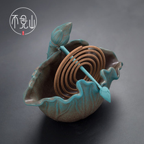 No mountain ceramic pan incense burner home sandalwood stove tea ceremony Zen incense burner small purification air aromatherapy stove