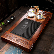 Changhong extra large solid wood tea tray African sour branch wood tea table home wo Jinshi retro kung fu tea set induction cooker