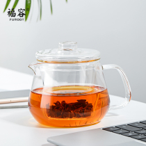 Fullon glass flower tea pot with filter heat-resistant brewing tea tea set Household constant temperature treasure heating insulation base set