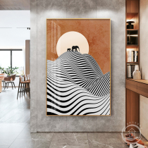 Sunrise Oriental abstract porch decorative painting modern hotel bedroom vertical print corridor living room aisle art hanging painting