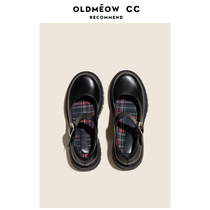 The old meow shop genuine leather Marie Treasurys Shoe sun Academy JK Soft girl High heel thick heel small leather shoes woman