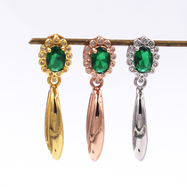 S925 sterling silver thick safety buckle buckle beeswax Amber jade stone female safety buckle silver buckle pendant button button