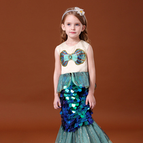 Child Mermaid Tail Princess Princess Dresses Cosplay Prom Dress Dress Model Walking Show Clothing Show Costumes