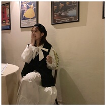 Spring and summer new style butterfly knot loose display slim one-piece dress female Han version temperament 100 lap fashion horse chia two sets