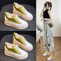 Net red thick bottom increased white shoes female ins tide 2020 new Korean version wild casual muffin color plate shoes