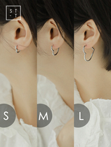 Mrs. Shen S925 sterling silver Japanese and Korean fashion simple love ear buckle girl personality versatile creative Valentines Day ear ornaments