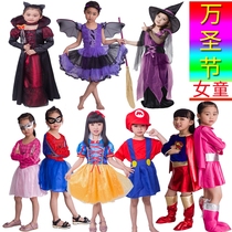 Halloween childrens costume girl cos dress female witch vampire performance suit bat Superman girl princess dress