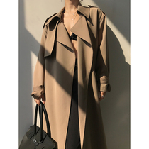 ACUP loose lapel collar draping big brand trench coat women 2021 spring wear new strap waist long coat coat coat