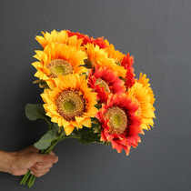  Single sunflower simulation flower fake flower dried flower bouquet sun flower living room home decoration decorative flower arrangement ornaments
